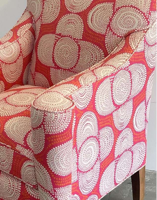 Raoul Dufy Azteque Linen in Coral